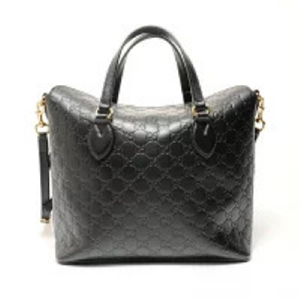 Gucci Guccissima Leather Top Handle Shoulder Bag Black